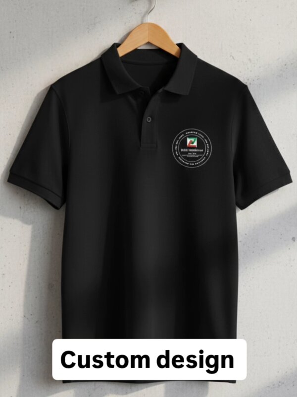 Black polo t-shirt customize design