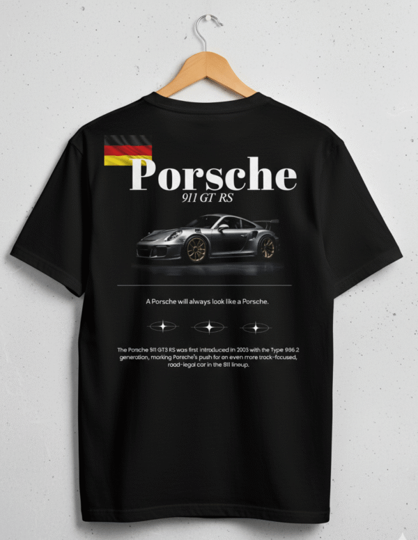 Porsche car black t-shirt